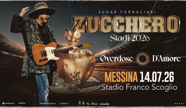 Zucchero in concerto a Messina il 14 luglio 2026: unica tappa siciliana del tour “Overdose d’Amore”