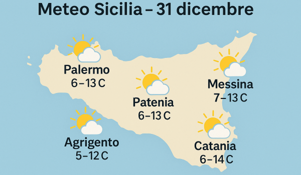 Capodanno in Sicilia: il meteo del 31 dicembre aggiornato